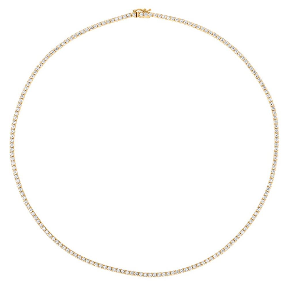 10.00 Carat Natural Diamond Tennis Necklace G SI 14K Yellow Gold 16''